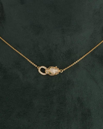 سلسال ذهبي ناعم زركون مع تعليقة الجاكور