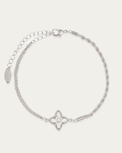 اسوارة نسائية فضية تصميم ناعم وسمبل