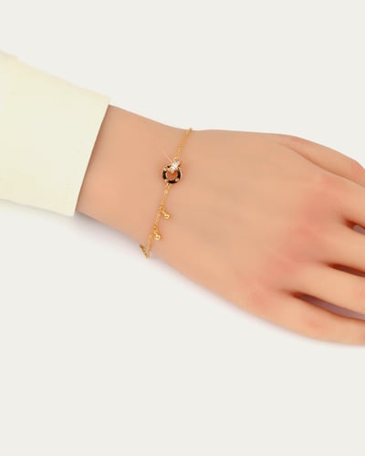 إسوارة خاتون نسائية ناعمة مرصعة بالزركون تصميم ذهب...