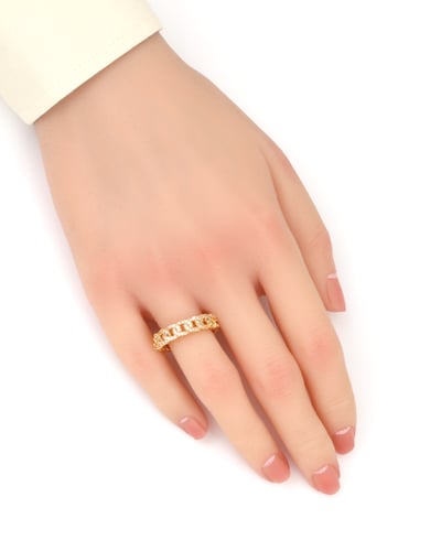 خاتم زواج ذهبي تصميم عريض بلمعة الألماس