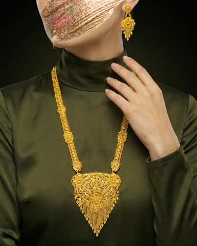 طقم القلب الهندي من خاتون® مطلي ذهب حقيقي عيار 24