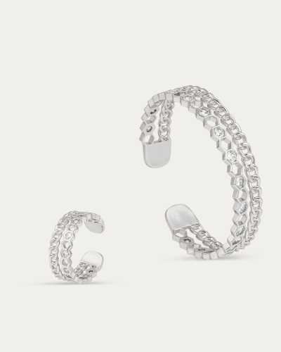 اسوارة وخاتم توينز تصميم ماسي أنيق من خاتون®