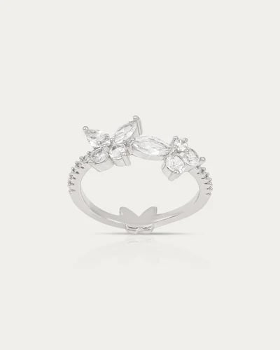 Triple Butterfly Zircon Ring | Elegant Style