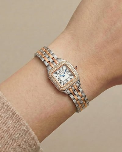 ساعة خاتون النسائية لون فضي برونزي