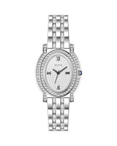 ساعة يد فاخرة بتصميم ماسي انيق