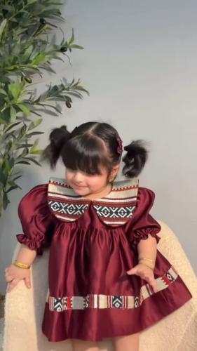 فستان شالكي للاطفال