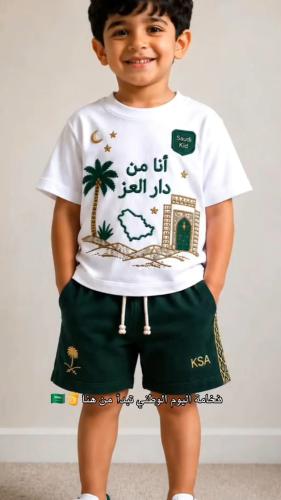 طقم اليوم الوطني ولادي صنع في السعوديه