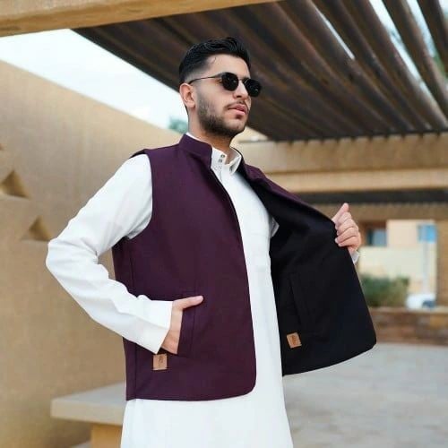 سديري جوخ الون عنابي _ الاسود