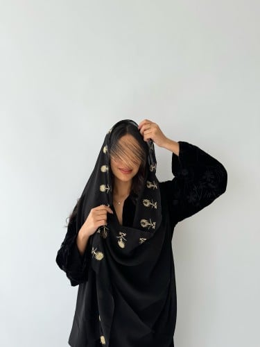 طرحة اسود سيفين ونخلة