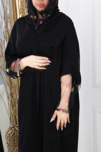 Line flower abaya