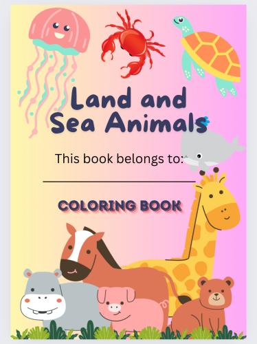 Land and sea animals coloring book