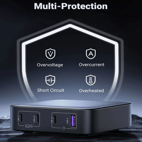 منصة شحن بقوة 100 واط يوجرين 4 منافذ