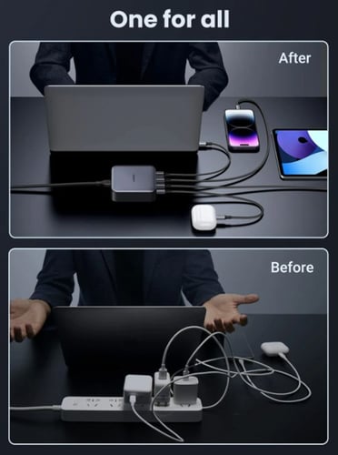 منصة شحن بقوة 100 واط يوجرين 4 منافذ