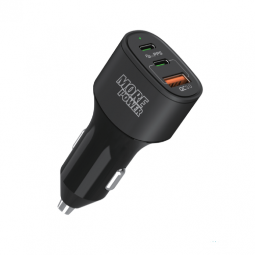 شاحن سيارة مور باور 3 منافذ 60 واط يدعم تقنية الشح...