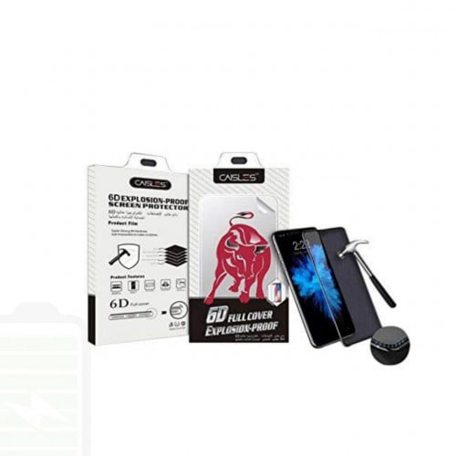 حماية ايفون 6 اطار ابيض شفاف النانو 6D ماركة الثور