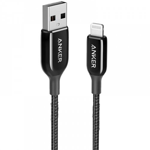 كيبل أيفون أنكر قماش بطول 90 سم اللون اسود