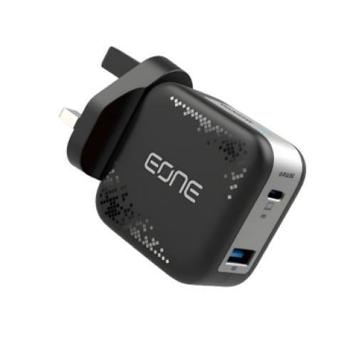 شاحن جداري بمنفذين بقوة إجمالي 35W يدعم تقنية الشح...