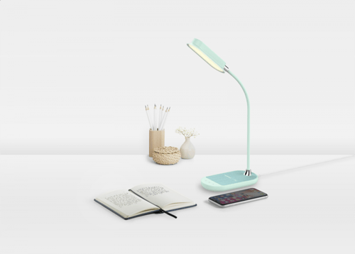 إضاءة مكتبية مع شاحن لا سلكي 10 واط موماكس اللون ا...