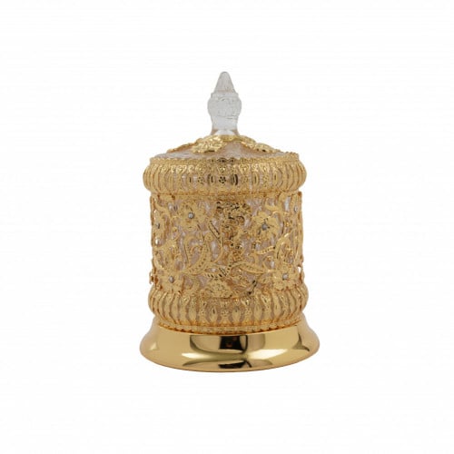علبة بخور زجاج ذهبي صيني f841352m/g