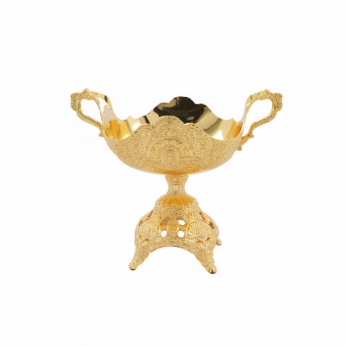 صحن حلا ذهبي صيني - ( من المقبض الى المقبض 17 سم ×...