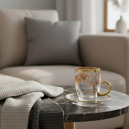 فناجين شاهي زجاج تركي 668SAMRA