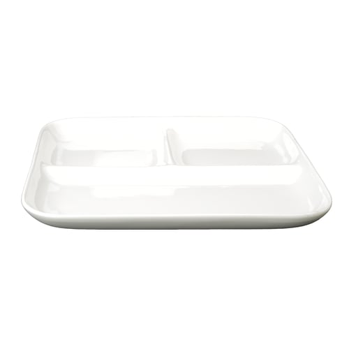 سكوالو - صحن ضيافة (بورسلان) مستطيل أنيق مقسم 3 أق...