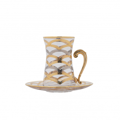 فنجان شاهي تركي زجاج BN44GOLD/P