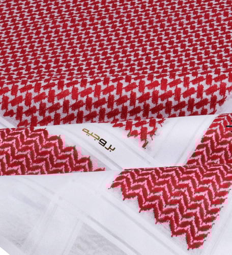 شماغ بروجيه خطوط بيضاء _غامق