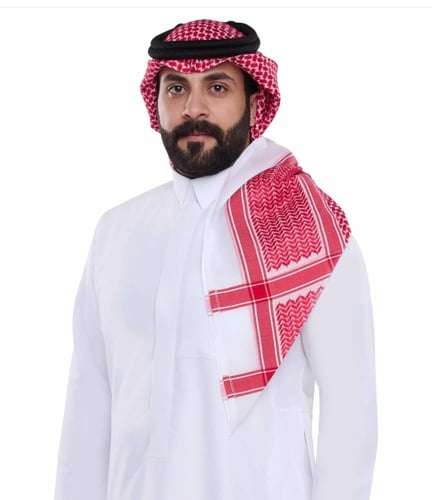 شماغ العجلان الذهبي احمر 4