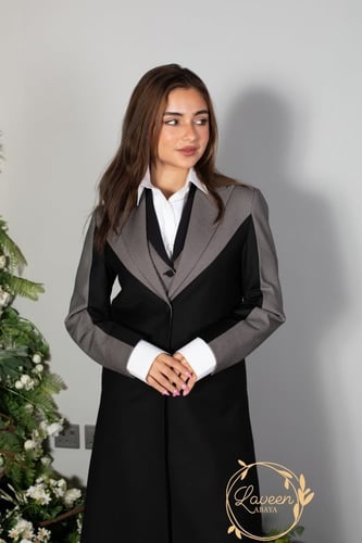 بليزر اسود رصاصي مربعات LA61