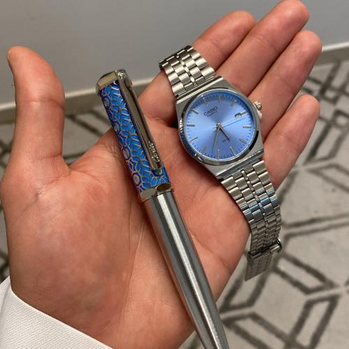 طقم ساعة كاسيو وقلم كارتير 199 ريال