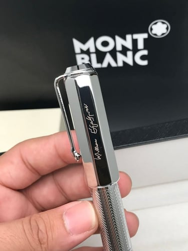 قلم مونت بلانك شكسبير فضي كامل