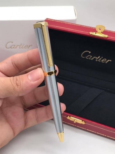 قلم كارتير سانتوس دومو فضي بذهبي فرار