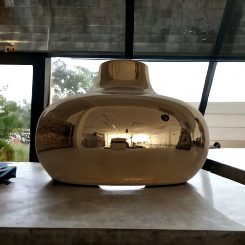 شمعدان سراميك ذهبي لامع