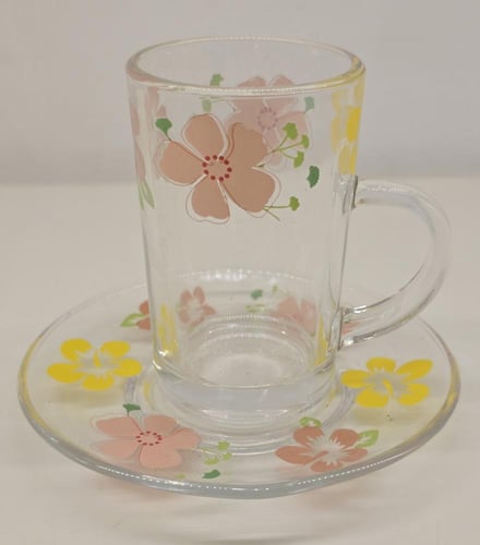 اطقم شاهي وقهوة شفاف مشجرة تصميم عصري 36 قطعة