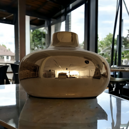 شمعدان سراميك ذهبي لامع