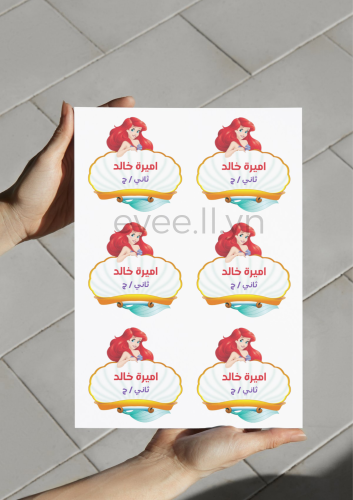 ملصقات اسامي اريل 6حبات