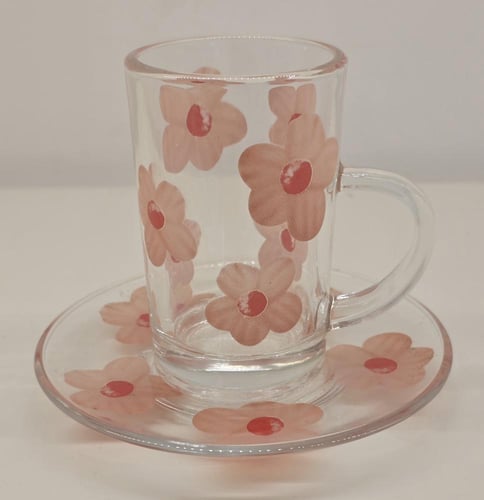 اطقم شاهي وقهوة شفاف مشجرة تصميم عصري 36 قطعة