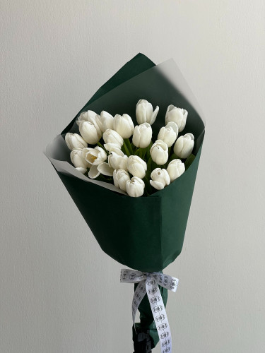 بوكيه ورد توليب ابيض 20 حبه