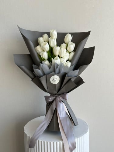 بوكيه توليب ابيض 20 حبه