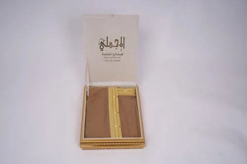 بشت عسلي ترابي غاط ملكي - نقشة ذهبية عريضة