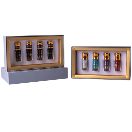 باقة دهن العود الذهبية – 4 × ربع تولة + (4 انواع م...