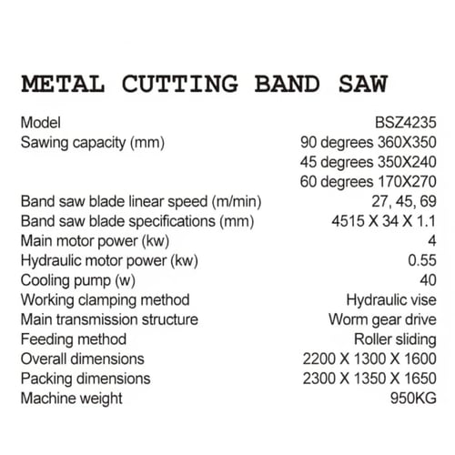 Band Saw Angle Cutting BSZ4235 350mm | منشار شريطي...