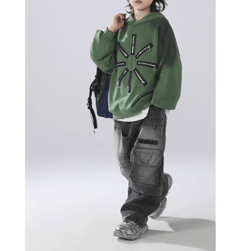 هودي بتصميم كوري للأولاد - اوفر سايز