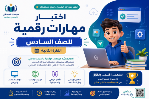 اختبار المهارات الرقمية الصف السادس الفترة الثانية...