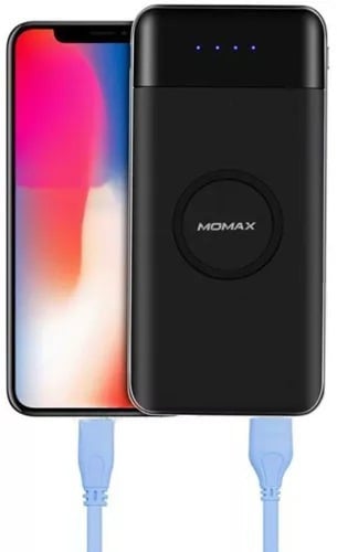 بطارية محمولة مع شاحن لاسلكي تدعم الشحن السريع بسع...