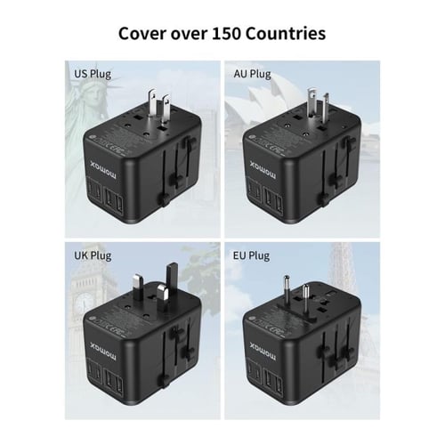 فيش جداري عالمي 3 منافذ PD تقنية GAN بقوة 65W - أس...