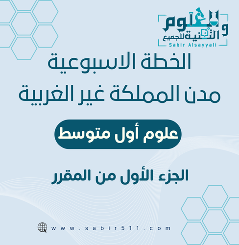 الخطة الأسبوعية الصف الأول متوسط الجزء الأول من ال...