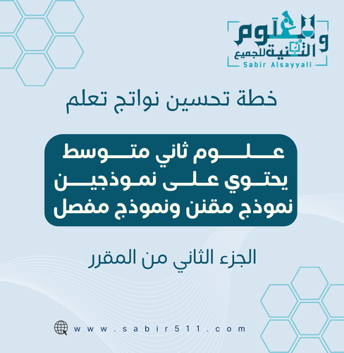 خطة تحسين نواتج التعلم نافس علوم ثاني متوسط الجزء...