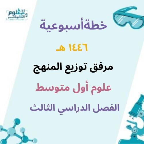 الخطة الأسبوعية1446علوم الصف أول متوسط الفصل الدرا...